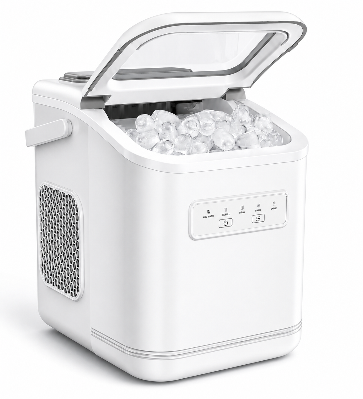 Icevanta Countertop Ice Maker Machine dispensing fresh ice cubes