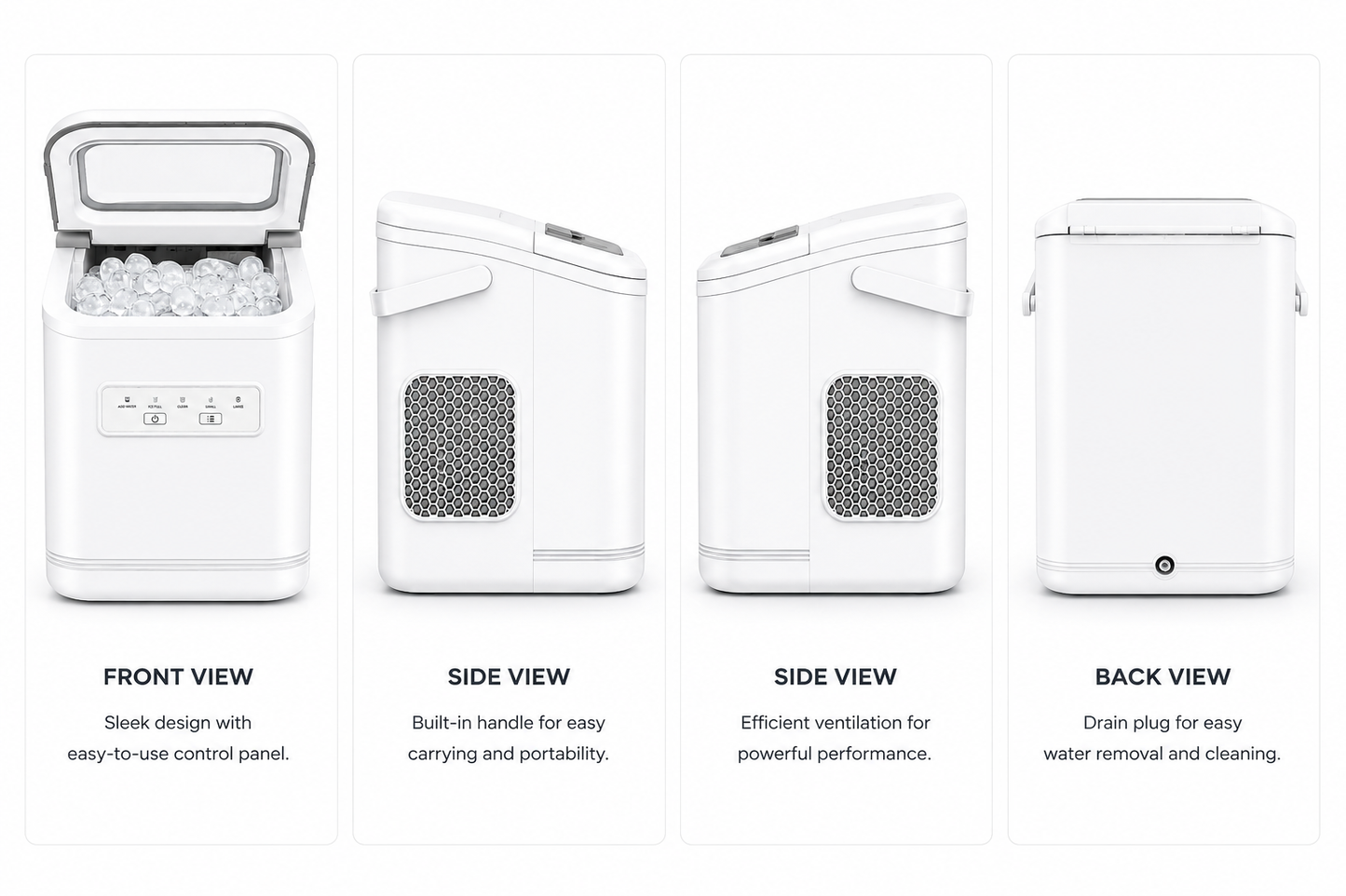 Icevanta Countertop Ice Maker Machine available in White and Black