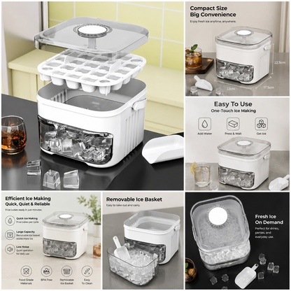 Icevanta Large Capacity Ice Tray Maker Machine in use in kitchen
